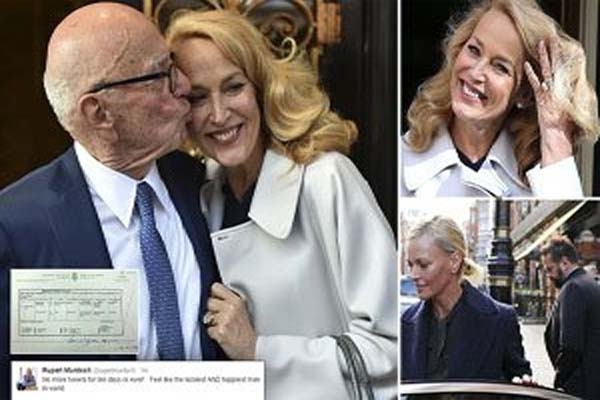 84ನೆ ವಯಸ್ಸಿನಲ್ಲಿ ರೂಪರ್ಟ್ ಮರ್ಡೋಕ್‌ರಿಗೆ ಮದುವೆ: ಮಾಜಿ ಸೂಪರ್ ಮಾಡೆಲ್ ಜೆರಿಹಾಲ್ ವಧು!