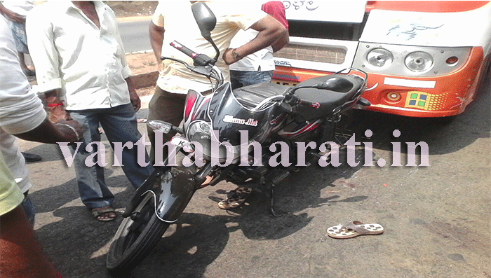 ತುಂಬೆ: ಬಸ್ ಢಿಕ್ಕಿ: ಬೈಕ್ ಸವಾರಗೆ ಗಾಯ