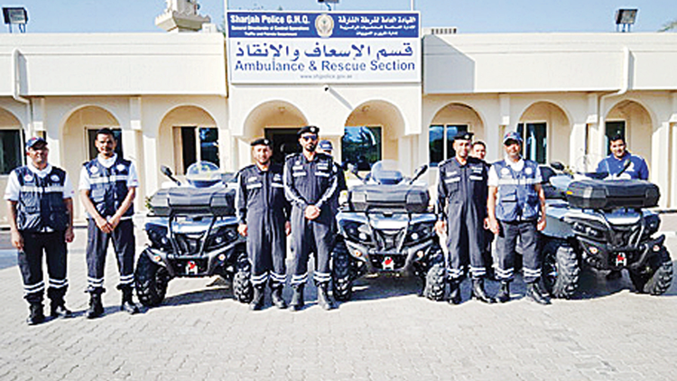 ಸಮುದ್ರ, ದಡದಲ್ಲಿ ಓಡುವ ಬೈಕ್‌ನೊಂದಿಗೆ ಶಾರ್ಜಾ ಪೊಲೀಸರು!