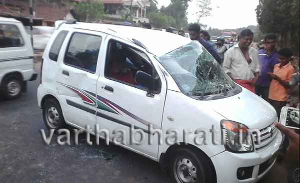 ತುಂಬೆ: ಕಾರು ಬಸ್ ಅಪಘಾತ, ಕಾರು ಚಾಲಕ ಪವಾಡದ್ರಷ್ಯ ಪಾರು