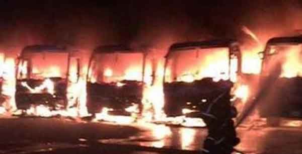 ಬಿನ್ ಲಾದನ್ ಕಂಪೆನಿಯ ಬಸ್ಸುಗಳಿಗೆ ನೌಕರರಿಂದ ಬೆಂಕಿ