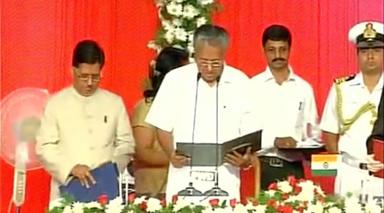 ಕೇರಳದ 12ನೆ  ಮುಖ್ಯ ಮಂತ್ರಿಯಾಗಿ   ಪಿಣರಾಯಿ  ವಿಜಯನ್ ಪದಗ್ರಹಣ