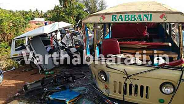 ಟೆಂಪೊ-ಆಂಬ್ಯುಲೆನ್ಸ್ ಢಿಕ್ಕಿ: ಆಂಬ್ಯುಲೆನ್ಸ್ ಚಾಲಕ ಸ್ಥಳದಲ್ಲೇ ಮೃತ್ಯು