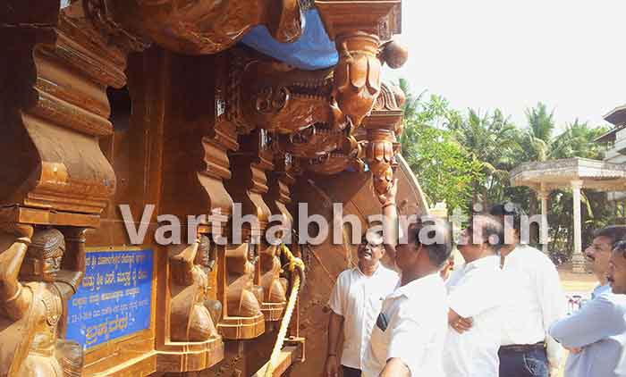 ಪುತ್ತೂರು ಬ್ರಹ್ಮರಥಕ್ಕೆ ಹಾನಿ: ಶಿಲ್ಪಿಯಿಂದ ಪರಿಶೀಲನೆ