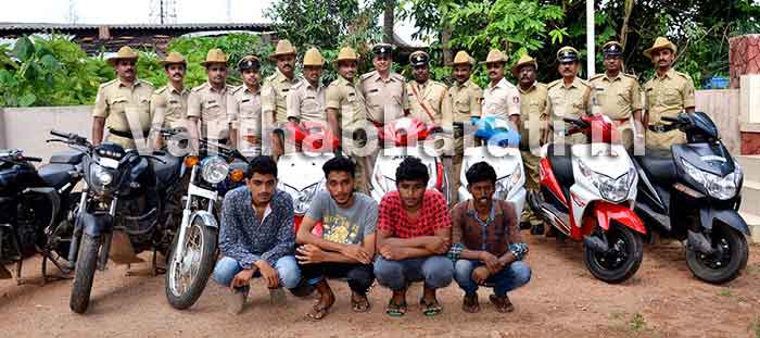 ಅಂತಾರಾಜ್ಯ ದ್ವಿಚಕ್ರ ವಾಹನ ಕಳವು ಜಾಲವನ್ನು ಬೇಧಿಸಿದ ವಿಟ್ಲ ಪೊಲೀಸರು