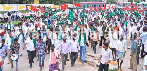 ಹಾಸನ: ಅಕ್ರಮ ಕಲ್ಲುಗಣಿಗಾರಿಕೆ ನಿಷೇಧಕ್ಕೆ ಒತ್ತಾಯಿಸಿ ರಾಜ್ಯ ರೈತ ಸಂಘದಿಂದ ಧರಣಿ