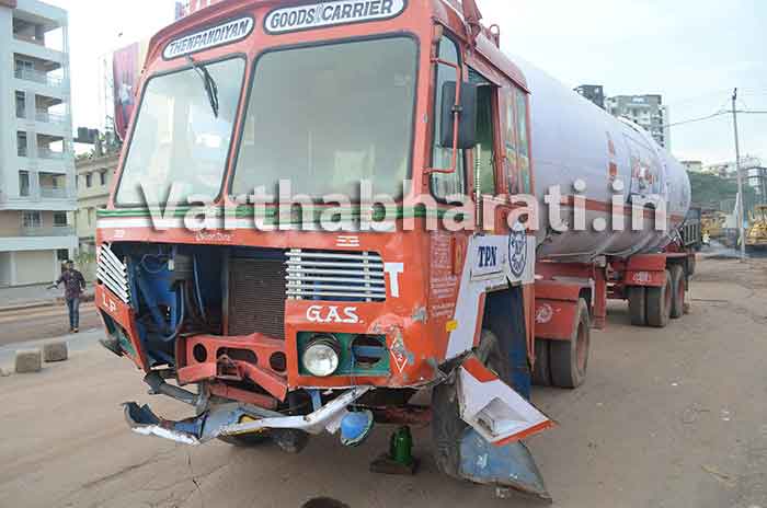 ಗ್ಯಾಸ್ ಟ್ಯಾಂಕರ್‌ನ ಬ್ರೇಕ್ ವೈಫಲ್ಯ: ತಪ್ಪಿದ ಭಾರೀ ಅನಾಹುತ!