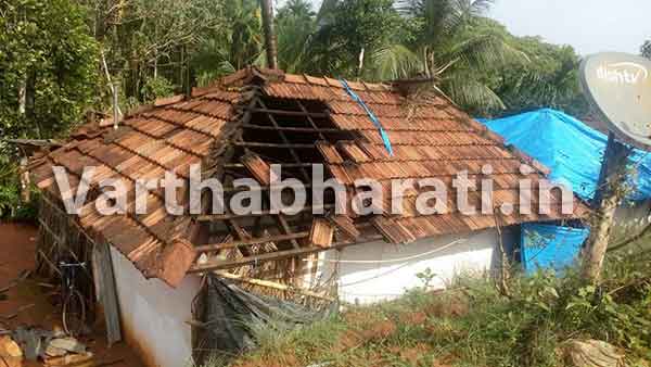 ಪುತ್ತೂರು: ಗಾಳಿ-ಮಳೆಯಿಂದ ಮನೆಗೆ ಹಾನಿ;ಮಹಿಳೆಗೆ ಗಾಯ