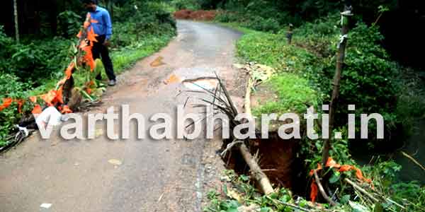 ಬೆಳ್ತಂಗಡಿ: ಮಳೆಯ ಆರ್ಭಟಕ್ಕೆ ಸೇತುವೆ ಕುಸಿತ
