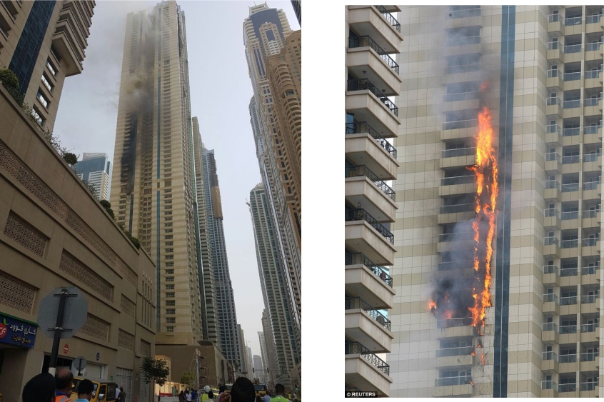 ದುಬೈ: 75 ಮಹಡಿಗಳ ಕಟ್ಟಡದಲ್ಲಿ ಬೆಂಕಿ