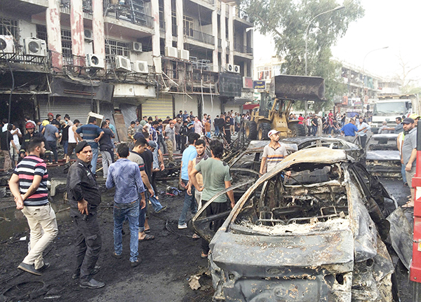 ಬಗ್ದಾದ್: ಅವಳಿ ಕಾರ್ ಬಾಂಬ್ ಸ್ಫೋಟಕ್ಕೆ 125 ಬಲಿ