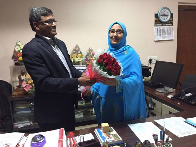 ಪ್ರೊ.ಸಮೀನ್ ಫಾತಿಮಾ ಓಸ್ಮಾನಿಯಾ ವಿವಿ ಇಂಜಿನಿಯರಿಂಗ್ ಕಾಲೇಜಿನ ಪ್ರಪ್ರಥಮ ಮಹಿಳಾ ಪ್ರಾಂಶುಪಾಲೆ