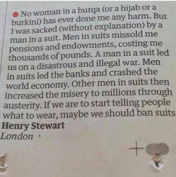 ಬುರ್ಖಾ ಧರಿಸಿದವರಿಂದ ನನಗೆ ತೊಂದರೆಯಾಗಿಲ್ಲ. ಆದರೆ ...