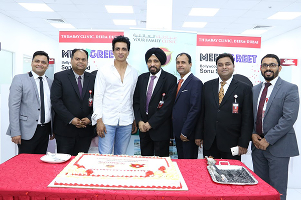 Bollywood Actor Sonu Sood Meets & Greets Fans at First Anniversary Celebrations of Thumbay Clinic Du