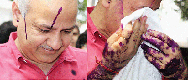 ದಿಲ್ಲಿ ಉಪಮುಖ್ಯಮಂತ್ರಿ ಸಿಸೋಡಿಯಾರ ಮೇಲೆ ಮಸಿ