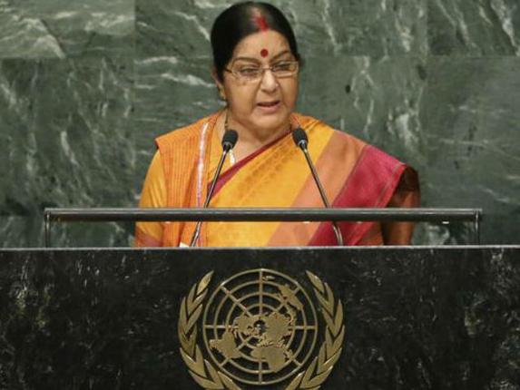 ವಿಶ್ವಸಂಸ್ಥೆಯ ಮಹಾಧಿವೇಶನದಲ್ಲಿ ಪಾಕ್‌ಗೆ ತಿರುಗೇಟು ನೀಡಿದ ಸುಶ್ಮಾ