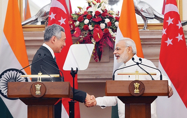 ಮೂರು ಒಪ್ಪಂದಗಳಿಗೆ ಭಾರತ-ಸಿಂಗಾಪುರ ಸಹಿ