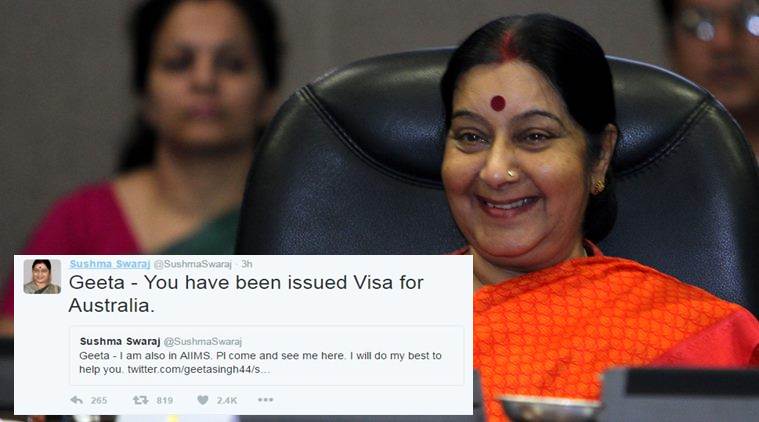 ಅನಾರೋಗ್ಯದ ನಡುವೆಯೂ ಸಮಸ್ಯೆಗೆ ಅಮ್ಮನಂತೆ ಸ್ಪಂದಿಸಿದ ಸುಷ್ಮಾ