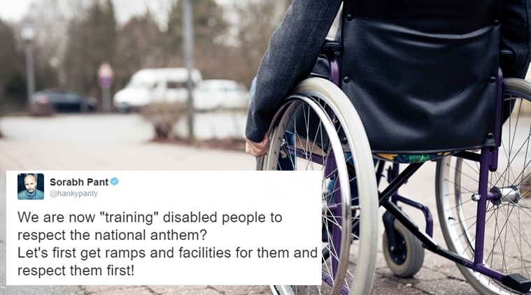 ರಾಷ್ಟ್ರಗೀತೆ ನುಡಿಸುವಾಗ ಅಂಗವಿಕಲರು ಏನು ಮಾಡಬೇಕು ಎಂದು ಆದೇಶಿಸಿದ ಕೇಂದ್ರ ಸರಕಾರದ ವಿರುದ್ಧ ವ್ಯಾಪಕ ಆಕ್ರೋಶ