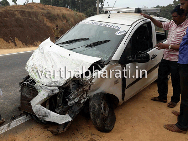 ಕಾರು-ಬಸ್ಸು ಢಿಕ್ಕಿ: ಪಾದಚಾರಿ ಗಂಭೀರ