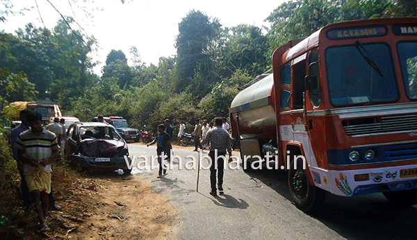 ​ಕರಾಯ: ರಸ್ತೆ ಅಪಘಾತ; ಒಂದೇ ಕುಟುಂಬದ ನಾಲ್ವರಿಗೆ ಗಾಯ