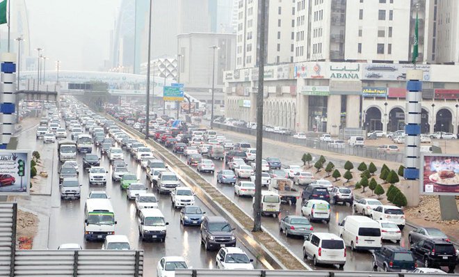 ರಿಯಾದ್‌ನಲ್ಲಿ ಭಾರೀ ಮಳೆ : ಸಂಚಾರ ಅಸ್ತವ್ಯಸ್ತ