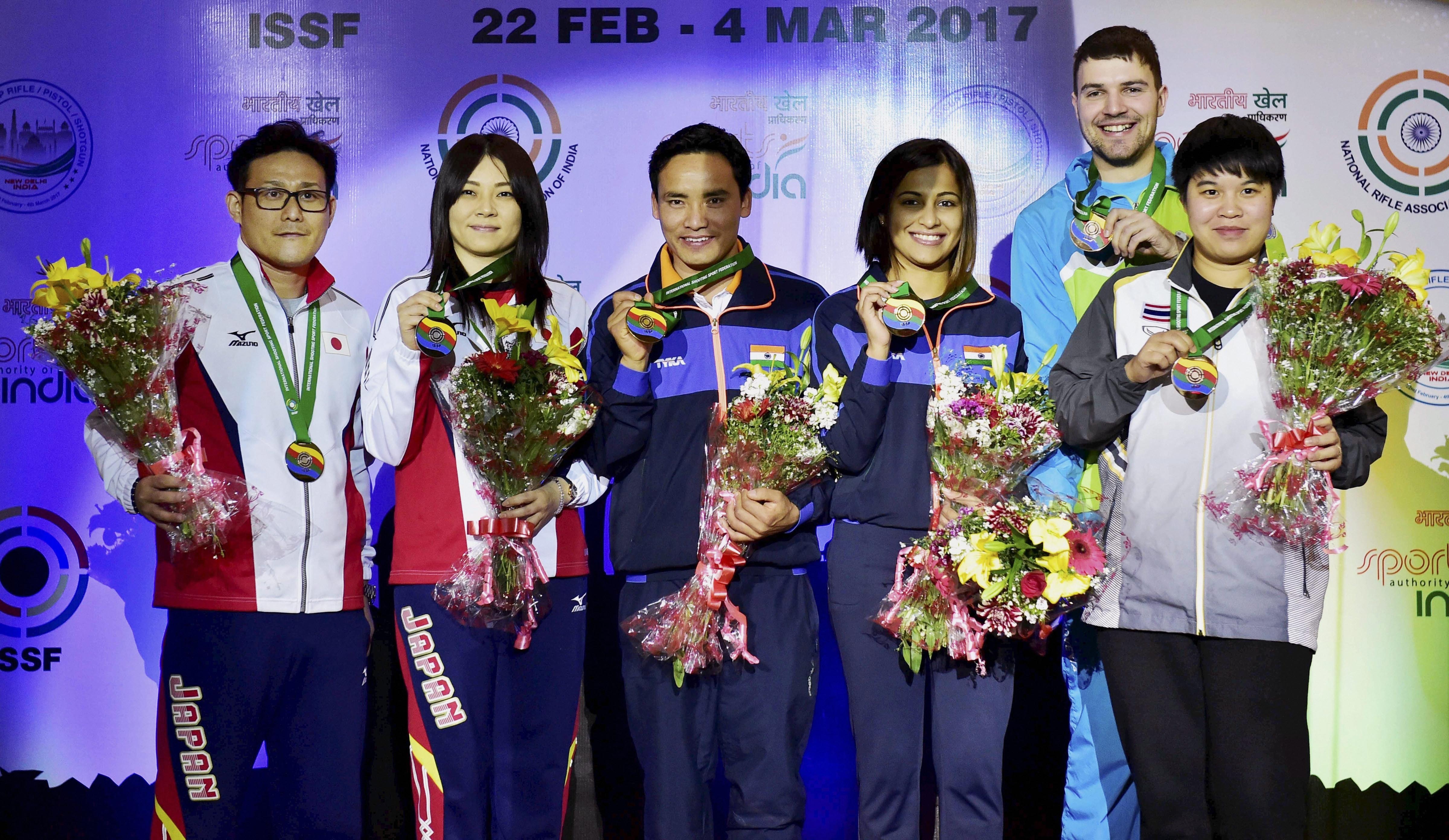 ಐಎಸ್‌ಎಸ್‌ಎಫ್ ವಿಶ್ವಕಪ್: ಜೀತು-ಹೀನಾಗೆ ಚಿನ್ನ, ಅಂಕುರ್‌ಗೆ ಬೆಳ್ಳಿ