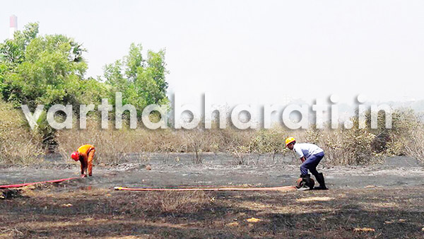 ಪಡುಬಿದ್ರಿ: ನಂದಿಕೂರು ಬೆಂಕಿ ಅವಘಡ; ಹಲವಾರು ಎಕರೆ ಬೆಂಕಿಗಾಹುತಿ