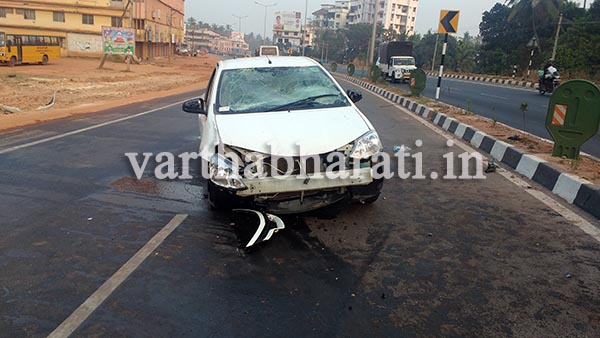 ಬ್ಯಾರಿಕೇಡ್‌ಗೆ ಕಾರು ಢಿಕ್ಕಿ : ಓರ್ವ ಗಂಭೀರ