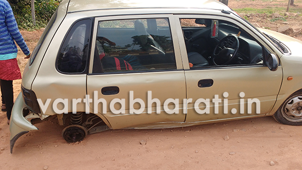 ಮುಲ್ಕಿ: ಕಾರಿಗೆ ಕಾರು ಡಿಕ್ಕಿ ಟಯರ್ ಸ್ಫೋಟ ಪ್ರಯಾಣಿಕರು ಪಾರು