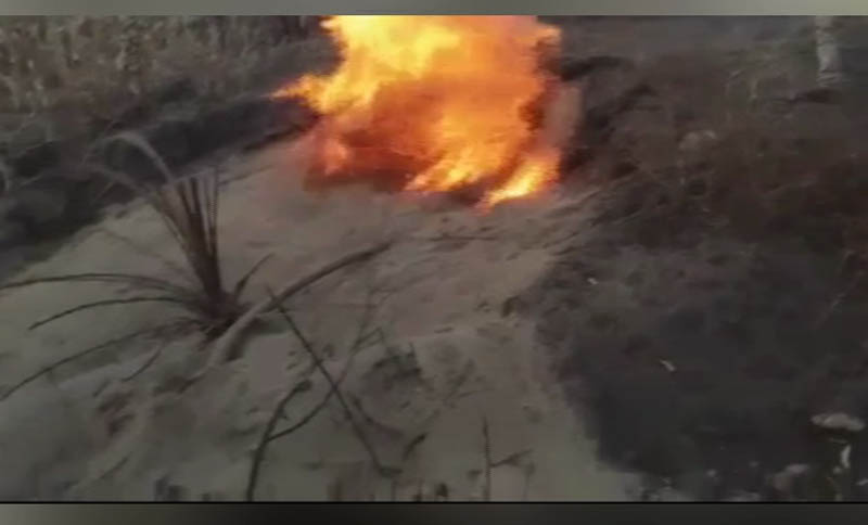 ಬೆಂಕಿ ಉಗುಳುವ ಭೂಮಿಗೆ ಕಾಲಿಟ್ಟ ಕೂಲಿ ಕಾರ್ಮಿಕನಿಗೆ ಗಾಯ