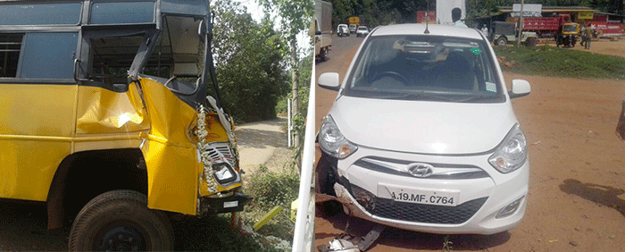 ಲಾರಿ-ಬಸ್-ಕಾರುಗಳ ನಡುವೆ ಸರಣಿ ಅಪಘಾತ: ಆರ್ ಟಿಒ ಅಧಿಕಾರಿಗೆ ಗಂಭೀರ ಗಾಯ