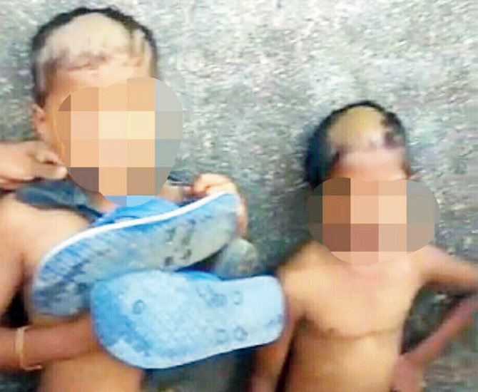 ಚಕ್ಕುಲಿ ಕದ್ದಿದ್ದಕ್ಕಾಗಿ ಪುಟ್ಟಮಕ್ಕಳಿಬ್ಬರ ತಲೆ ಬೋಳಿಸಿ ಬೆತ್ತಲೆ ಮೆರವಣಿಗೆ ಮಾಡಿದರು