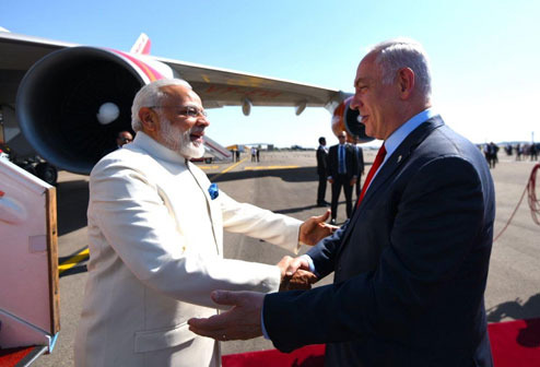 ​ಇಸ್ರೇಲ್‌ನಲ್ಲಿ ಮೋದಿಗೆ ಭವ್ಯ ಸ್ವಾಗತ