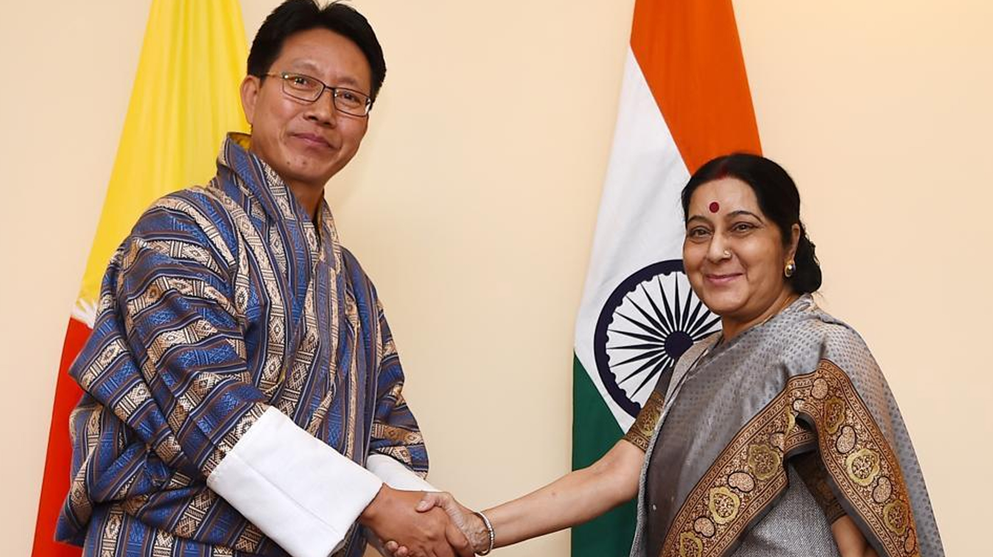 ಭೂತಾನ್ ವಿದೇಶ ಸಚಿವರೊಂದಿಗೆ ಸುಶ್ಮಾ ಮಾತುಕತೆ