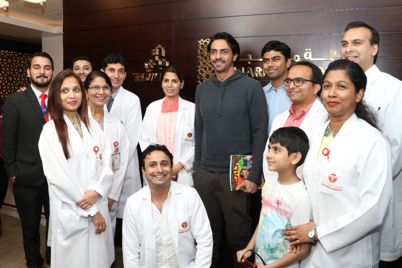 Bollywood Actor Arjun Rampal Meets and Greets Fans at Thumbay Hospital Dubai