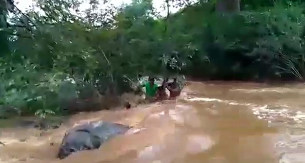 ಹನೂರು: ಹಳ್ಳದಲ್ಲಿ ಕೊಚ್ಚಿ ಹೋಗುತ್ತಿದ್ದ ಯುಕನ ರಕ್ಷಣೆ