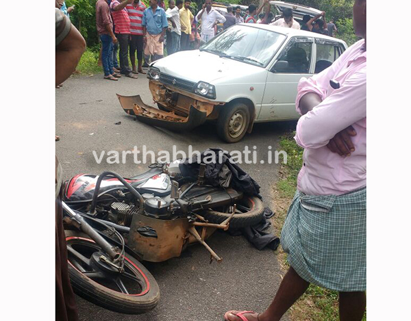 ಬೈಕ್-ಕಾರು ಢಿಕ್ಕಿ: ಬೈಕ್ ಸವಾರ ಮೃತ್ಯು