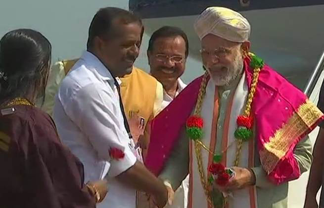 ಪ್ರಧಾನಿ ಮೋದಿ ಮಂಗಳೂರಿಗೆ ಆಗಮನ