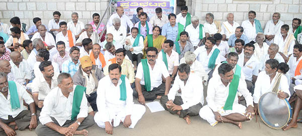 ಮಂಡ್ಯ: ಅಕ್ರಮ ಕಲ್ಲು ಗಣಿಗಾರಿಕೆ ನಿಷೇಧಕ್ಕೆ ಆಗ್ರಹಿಸಿ ಧರಣಿ