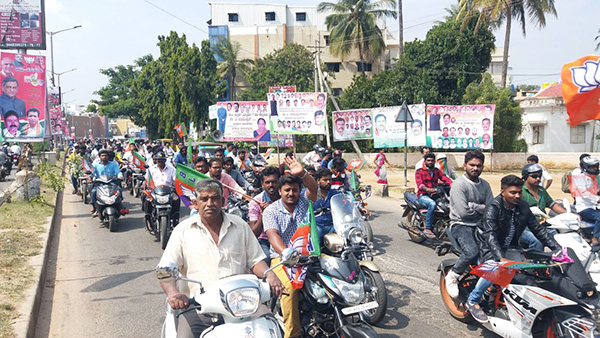 ಬಿಜೆಪಿ ಪರಿವರ್ತನಾ ಬೈಕ್ ರ್ಯಾಲಿಗೆ ಚಾಲನೆ