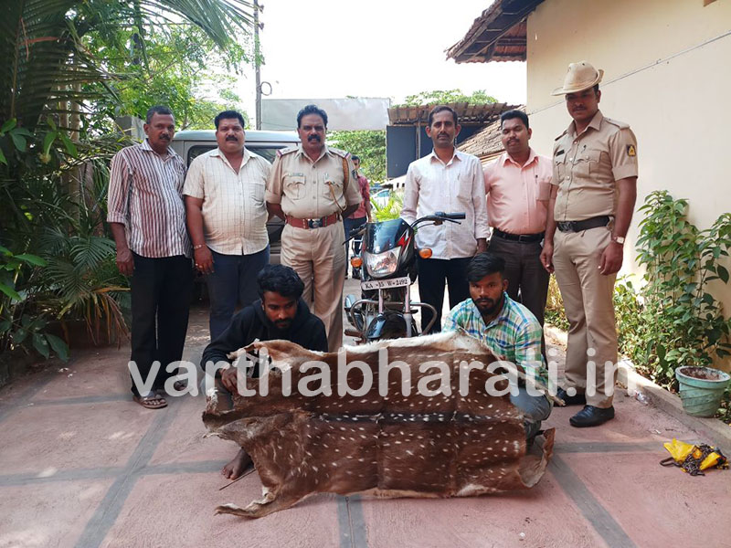 ಅಕ್ರಮ ಜಿಂಕೆ ಚರ್ಮ ಸಾಗಾಟ: ಸೊತ್ತು ಸಹಿತ ಇಬ್ಬರ ಬಂಧನ