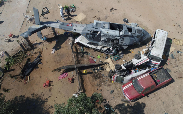 ಭೂಕಂಪದ ಅನಾಹುತ ವೀಕ್ಷಣೆ ಮಾಡುತ್ತಿದ್ದ ಹೆಲಿಕಾಪ್ಟರ್ ಪತನ