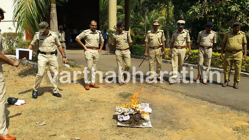 ಉಡುಪಿ: ಪೊಲೀಸರಿಂದ 3.788 ಕೆ.ಜಿ. ಗಾಂಜಾ ನಾಶ