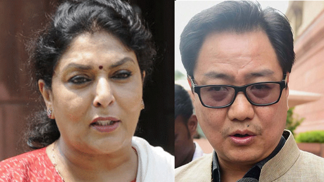 ಕೇಂದ್ರ ಸಚಿವ ಕಿರಣ್ ರಿಜಿಜು-ಕಾಂಗ್ರೆಸ್ ಸಂಸದೆ ರೇಣುಕಾ ನಡುವೆ ಶೂರ್ಪನಖಿ ನಗು ಸಮರ!