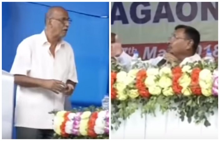 ಕೆಟ್ಟ ರಸ್ತೆಗಳ ಬಗ್ಗೆ ಮಾತನಾಡಿದ ನಿವೃತ್ತ ಶಿಕ್ಷಕರನ್ನು ಅರ್ಧದಲ್ಲೇ ತಡೆದ ಕೇಂದ್ರ ಸಚಿವ