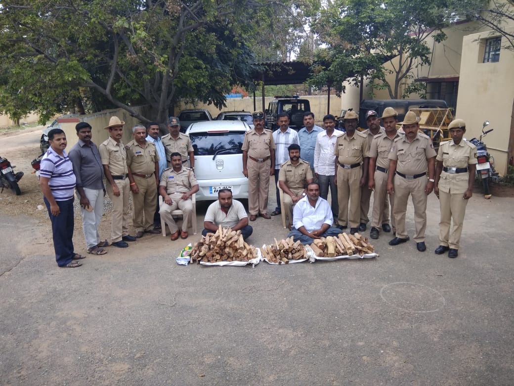 ತುಮಕೂರು: ಶ್ರೀಗಂಧ ಕಳ್ಳ ಸಾಗಾಟಕರ ಬಂಧನ