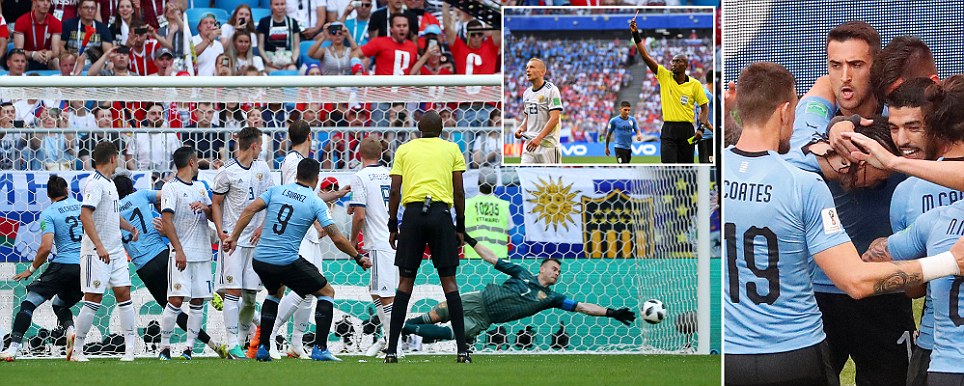 ಫಿಫಾ ವಿಶ್ವಕಪ್: ಉರುಗ್ವೆ , ಸೌದಿ ಅರೇಬಿಯಾಕ್ಕೆ ಜಯ