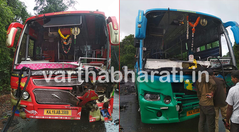 ಮೂಡುಬಿದಿರೆ: ಬಸ್ಸುಗಳ ನಡುವೆ ಮುಖಾಮುಖಿ ಢಿಕ್ಕಿ