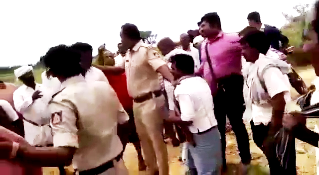 ನಾಗಮಂಗಲ: ನಿಧಿಗಾಗಿ ಭೂಮಿ ಅಗೆದವರಿಗೆ ಧರ್ಮದೇಟು ನೀಡಿ ಪೊಲೀಸರಿಗೊಪ್ಪಿಸಿದ ಗ್ರಾಮಸ್ಥರು